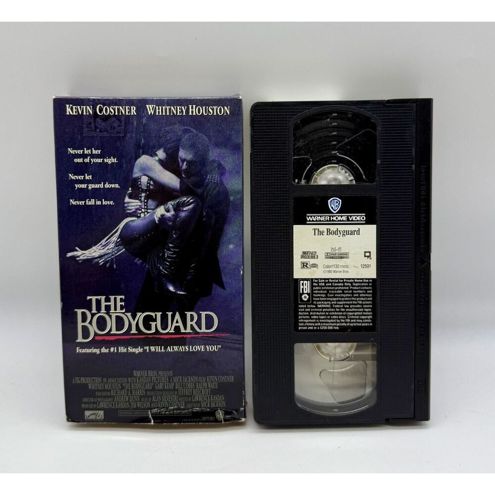 The Bodyguard VHS 1993 Video Tape‎ Kevin Costner Whitney Houston
